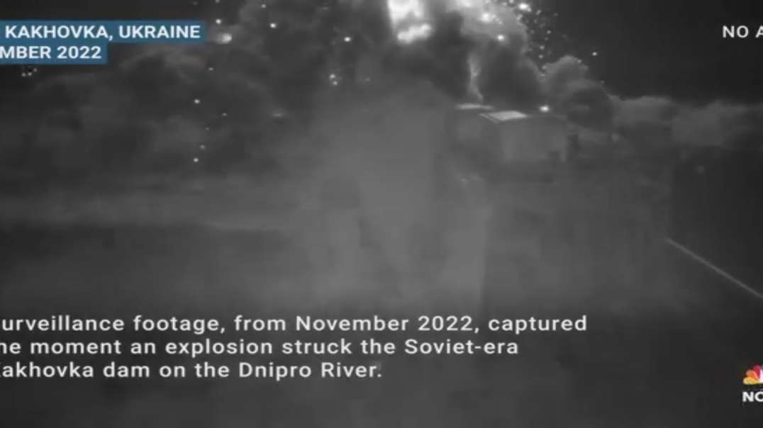 Surveillance video from November 2022 shows explosions at the Kakhovka dam