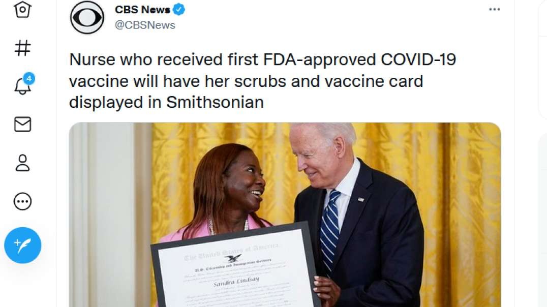 2yrs ago Joe Biden Awards Sandra Lindsay First Vaccinated American Hero Loser Nurse Smithsonian CBS Vaccine LIES FDA Approved.mp4