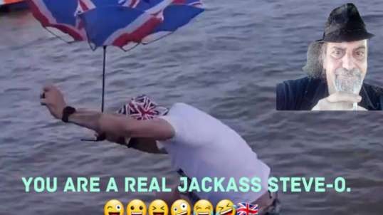 Steve-O Jumps Into Thames River Then Off A Bus.  😜😀😝🤪😂🤣🇬🇧