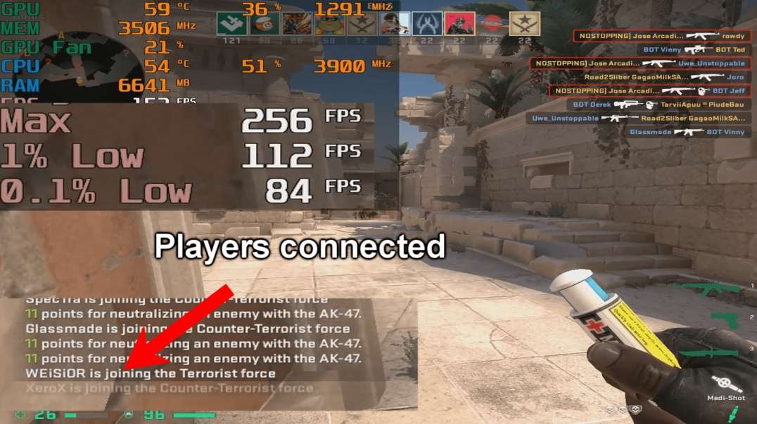CSGO drops FPS everytime someone connects to the server
