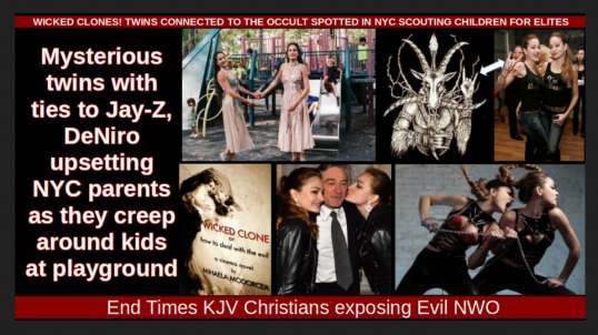 WICKED CLONES! TWINS CONNECTED TO THE OCCULT SPOTTED IN NYC SCOUTING CHILDREN FOR ELITES