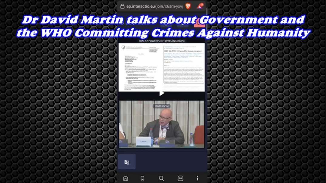 Dr David Martin talks about Government and the WHO and their Crimes Against Humanity