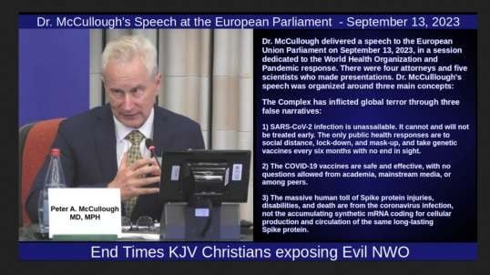 Dr. McCullough's Speech at the European Parliament - September 13, 2023