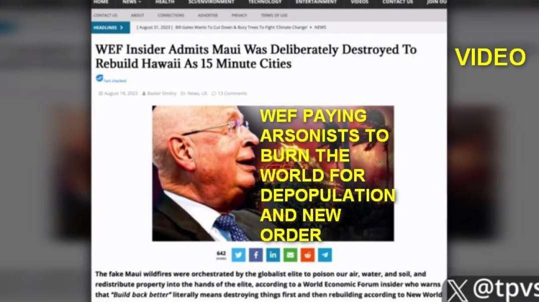 WEF PAYING ARSONISTS TO BURN THE WORLD FOR DEPOPULATION AND NEW ORDER.mp4