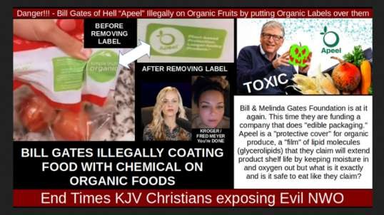 Danger!!! - Bill Gates of Hell “Apeel” Illegally on Organic Fruits by putting Organic Labels over them