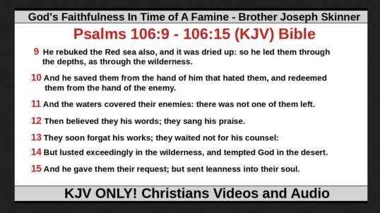God's Faithfulness In Time of A Famine - Brother Joseph Skinner