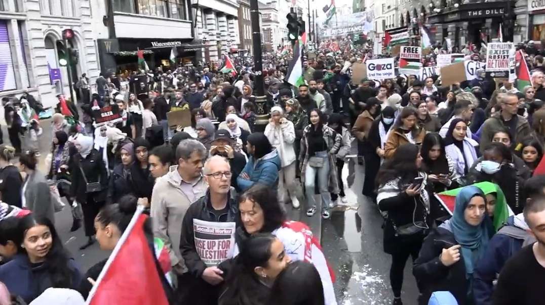 Israel Gaza War London Oct 21th Massive Anti War March Demo Protest Pro Palestine Solidarity subjectaccess.mp4