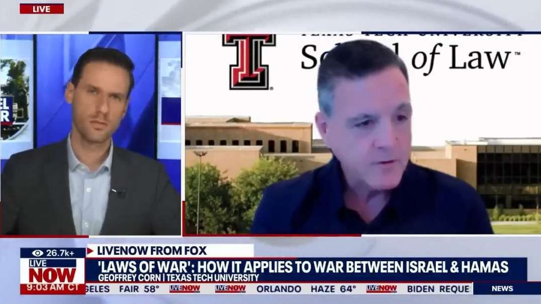 Israel Gaza War Pathetic Goofball Propagandist Geoffrey Corn Texas Tech Discusses Laws of War.mp4