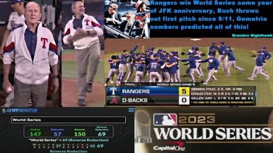 MLB World Series 2023: Bush First Pitch,  9/11 & JFK 63rd!