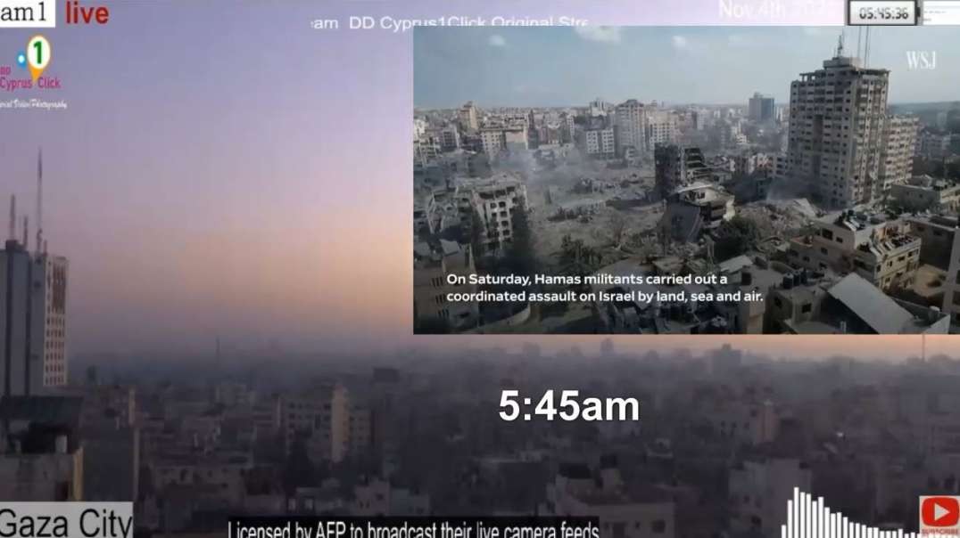 Israel Gaza War Sunrise Nov 4th 545am After Night Bombardments.mp4