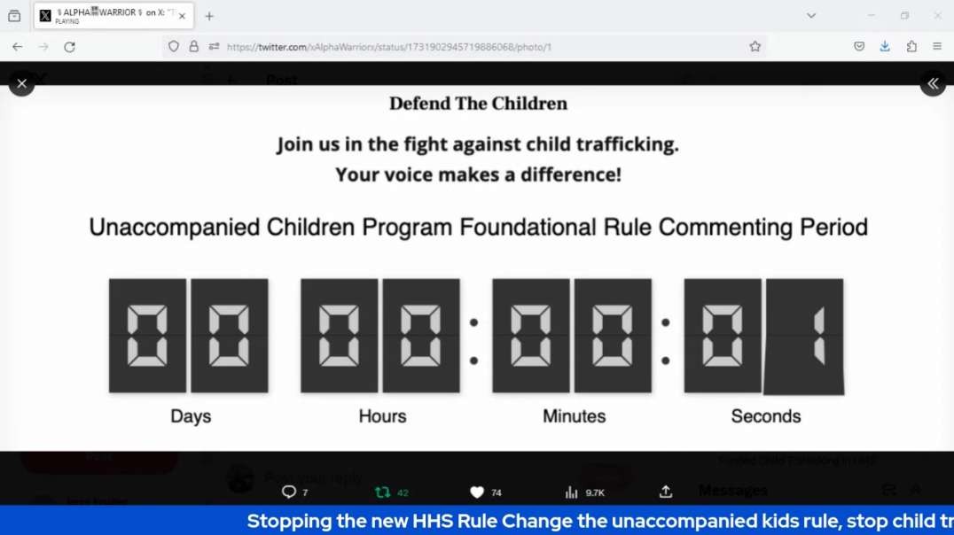 Stopping the new HHS Rule Change the unaccompanied kids rule, stop child trafficking p1