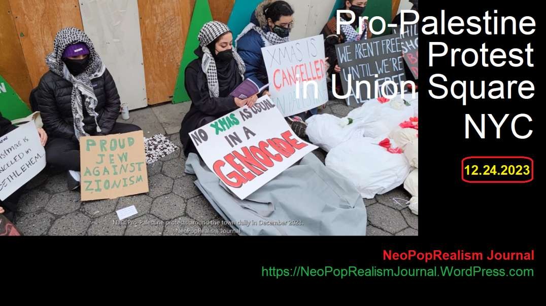 NYC: Pro-Palestine Protest in Union Square, December 24, 2023