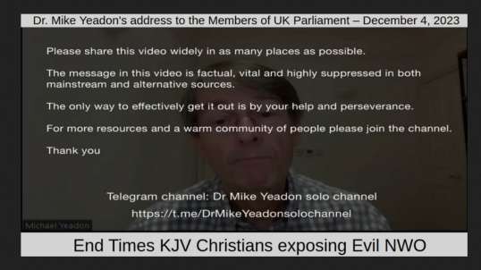 Dr. Mike Yeadon's address to the Members of UK Parliament - 12-4-2023