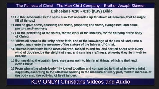 The Fulness of Christ - The Man Child Company – Brother Joseph Skinner