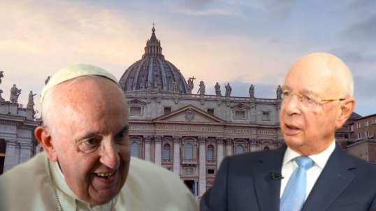 Babylon is fallen: Pope says Klaus Schwab & Yuval Harari can find “ways to build a better world”