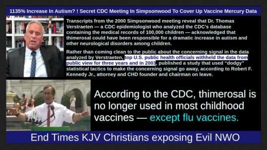1135% Increase In Autism？! Secret CDC Meeting In Simpsonwood To Cover Up Vaccine Mercury Data