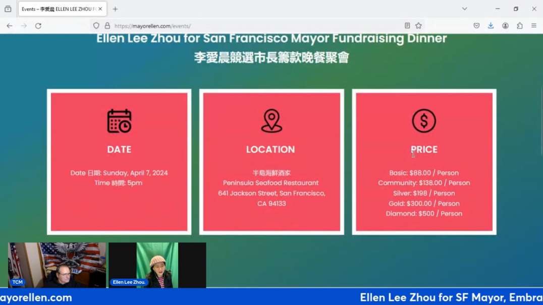 Ellen Lee Zhou for Mayor Embrace Love for God Life Family and Country