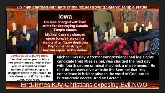 US man charged with hate crime for destroying Satanic Temple statue