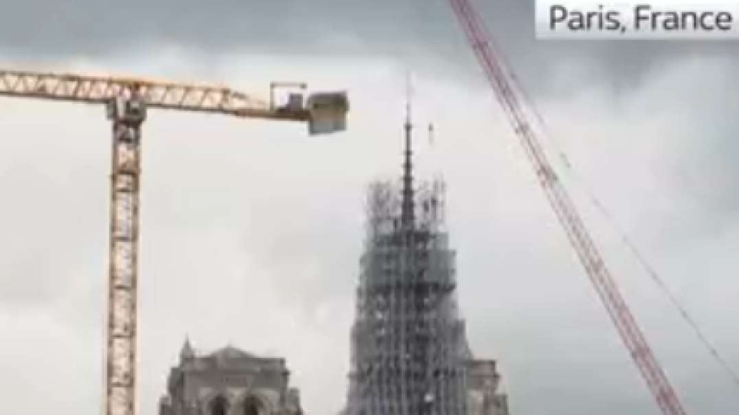 The scaffolding has started to come down off Notre Dame