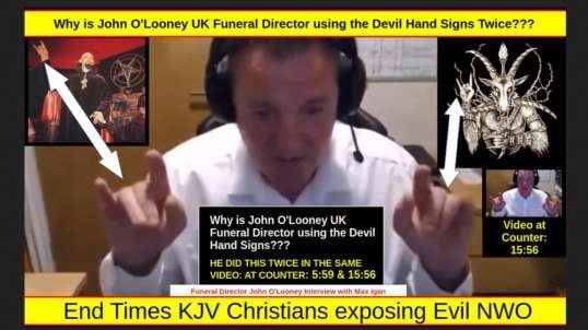 Why is John O'Looney UK Funeral Director using the Devil Hand Signs Twice???
