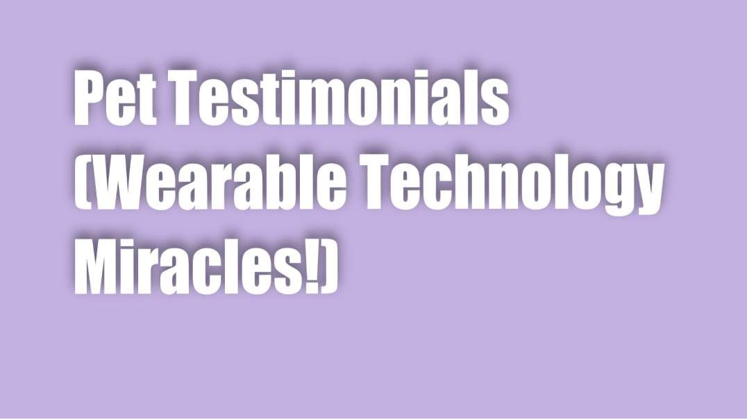 Pet Testimonials (Wearable Technology Miracles!)