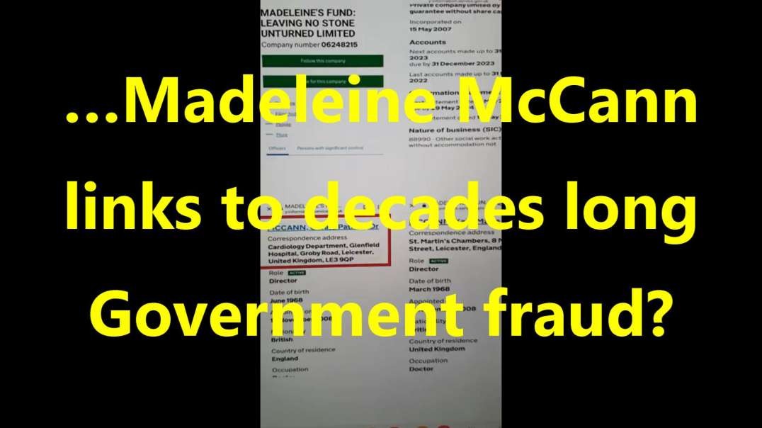 …Madeleine McCann links to decades long Government fraud?