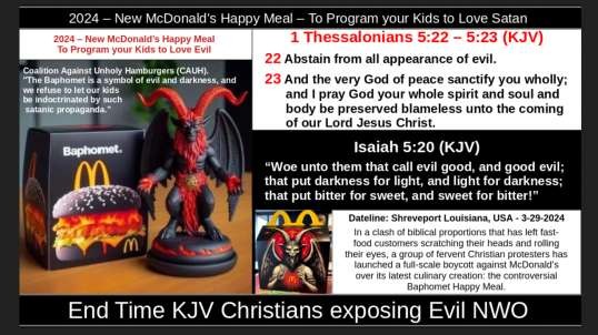 2024 – New McDonald’s Happy Meal – To Program your Kids to Love Satan