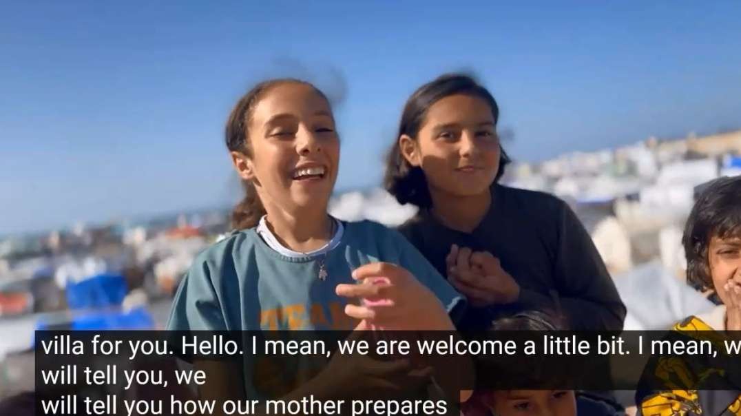 Rafah Gaza Displacement Tents Children Give Tour.mp4