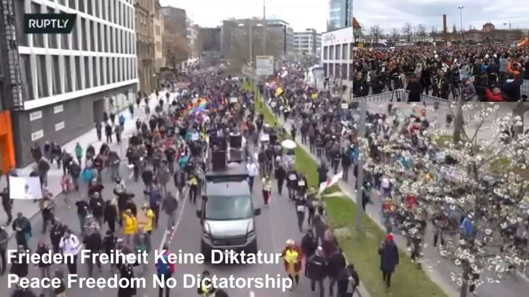 3yrs ago 15min Clip From The Huge Massive +40min Germany Stuttgart April 3rd 2021 Anti-Covid Freedom March.mp4