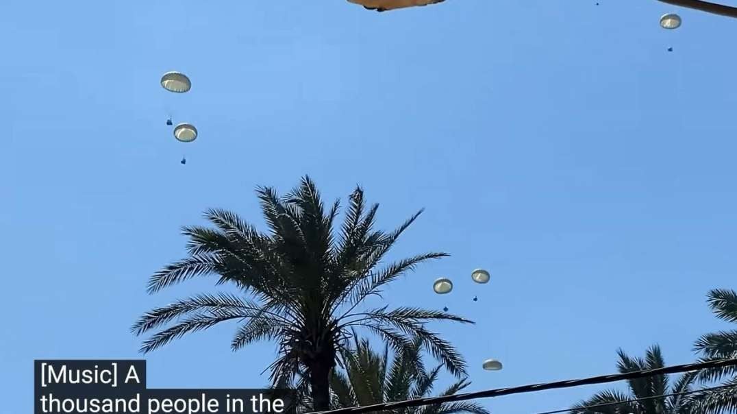 Israel Gaza War Jordanian planes drop Aid to people in the Gaza Strip.mp4