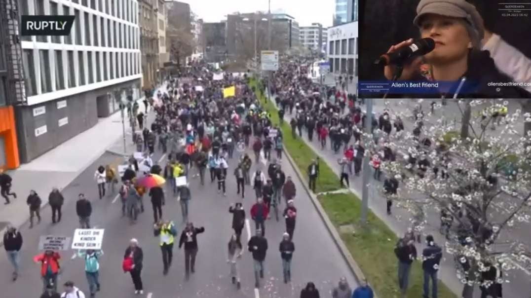 3yrs ago Germany Stuttgart April 3rd 2021 Huge Massive +40min  Anti-Covid Protest Freedom March.mp4