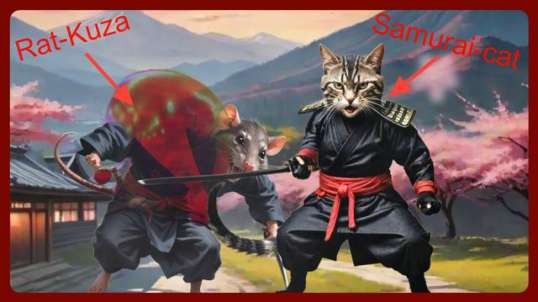 THE CAT-SAMURAI HAD ENOUGH OF THE RAT-KUZA.