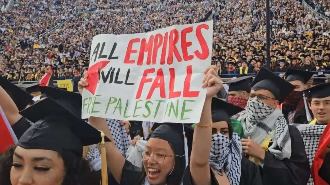 University of Michigan 2024 Graduation Interrupted By Pro Palestine Protesters May 4th Ann Arbor.mp4