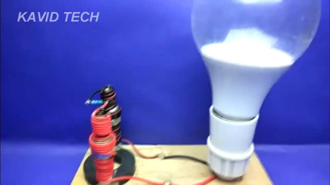 Free energy generator using spark blugs with light bulb -  innovative ideas - new technology 2019