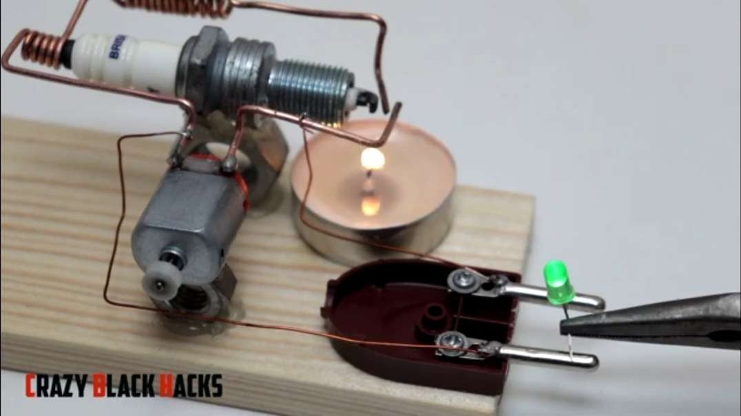 Free energy generator using one spark plug
