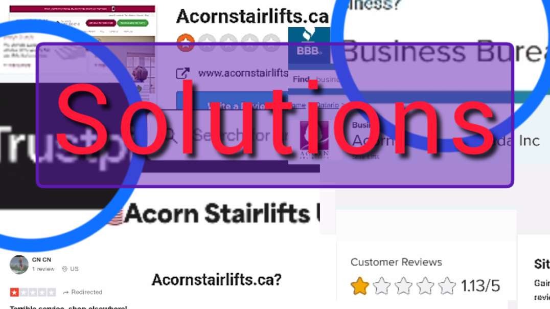 Solutions for 100's of frustrated Acorn stairlift users (reviewers) on Sitejabber BBB or Trustpilot