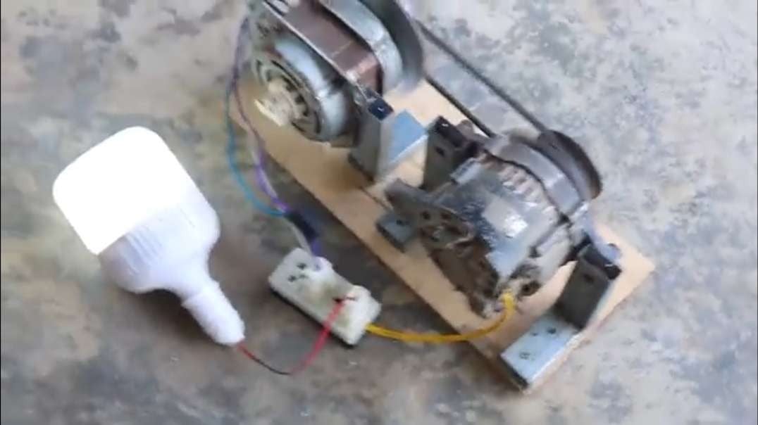 How to generate homemade infinite energy with a car alternator and an washing machine motor 💡💡