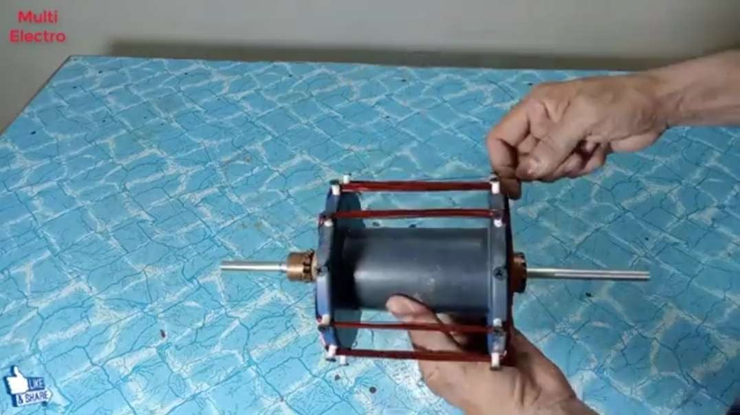 DIY 220 Volt DC Motor_ Building a Powerful Machine with 24 Screws, 24 No Copper Wire, and PVC!.mp4
