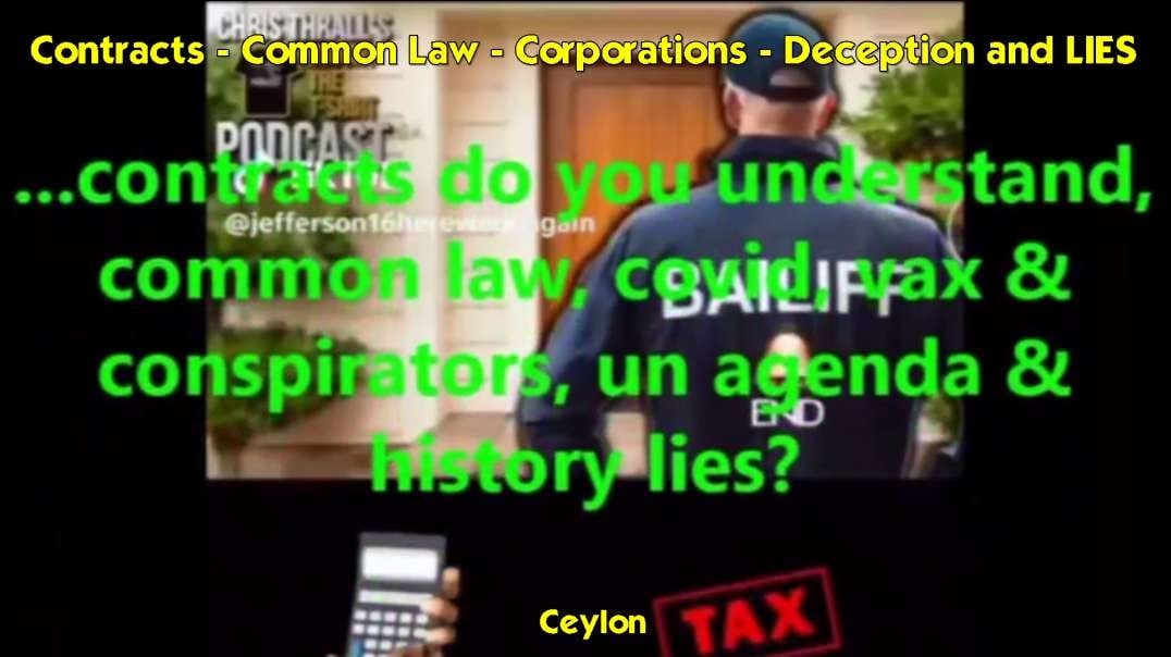 Contracts - Common Law - Corporations - Deception and LIES - Ceylon
