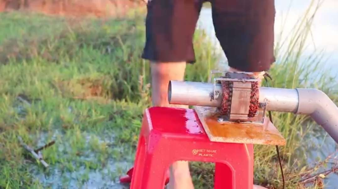 I make high speed water pump from a washing machine motor.mp4