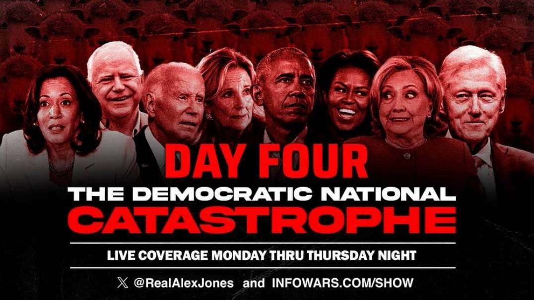 Exclusive DNC Coverage Featuring Alex Jones! Kamala Will Accept Nomination, Secret Guest To Appear