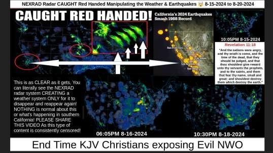 NEXRAD Radar CAUGHT Red Handed Manipulating the Weather & Earthquakes 🤯 8-15-2024 to 8-20-2024