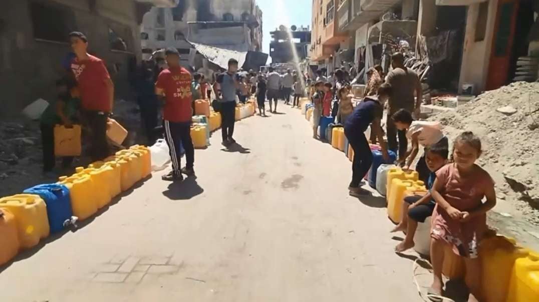 North Gaza Delivering Water Lots of Destruction Everywhere.mp4