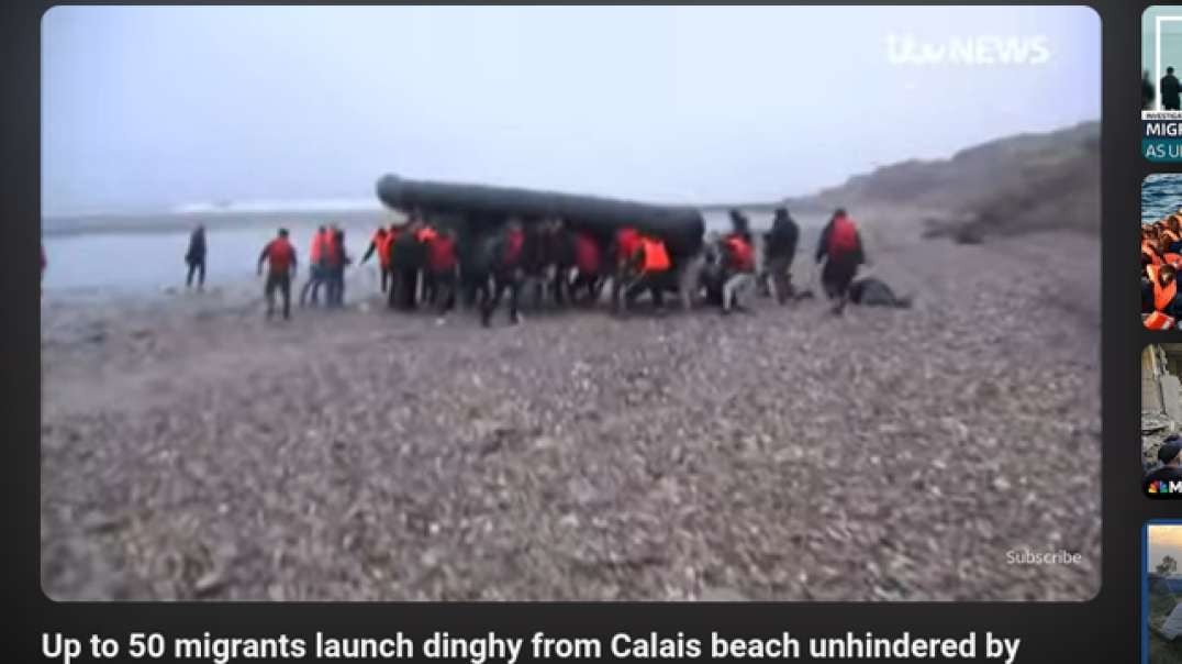 migrants launch dinghy from Calais beach unhindered by French police