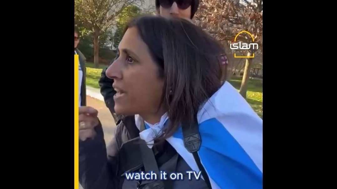 Pro-Israeli woman in DC verbally abusing a pro-Palestine activist.mp4