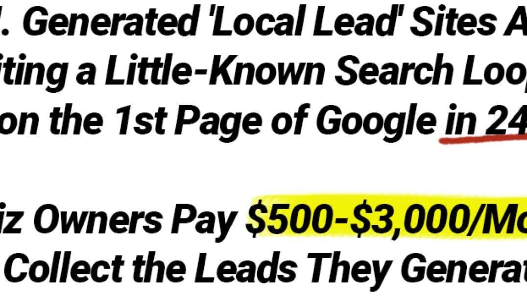 A.I.Lead Site Profits  Sites rank on the 1st Page Google in 24 hours Review  Demo.mp4