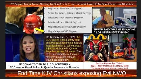 5th Degree Maga Trump Serving McDonald’s & E. coli outbreak linked to McDonald’s across 10 states