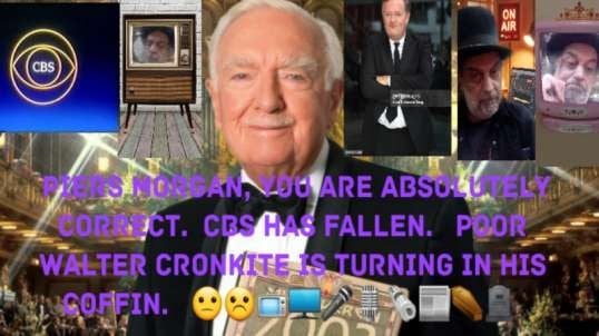 Walter Cronkite Turning In His Grave Over CBS.   🙁☹️📺🖥🎤🎙🗞📰⚰🪦