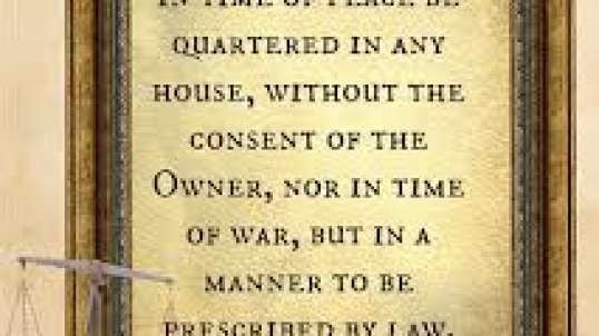 3RD AMENDMENT OF OUR CONSTITUTION - NO QUARTERING SOLDIERS