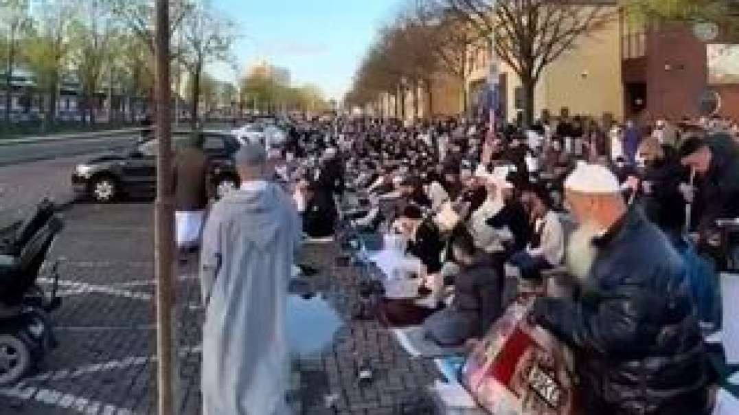 Muslim Invaders Praying In Netherlands